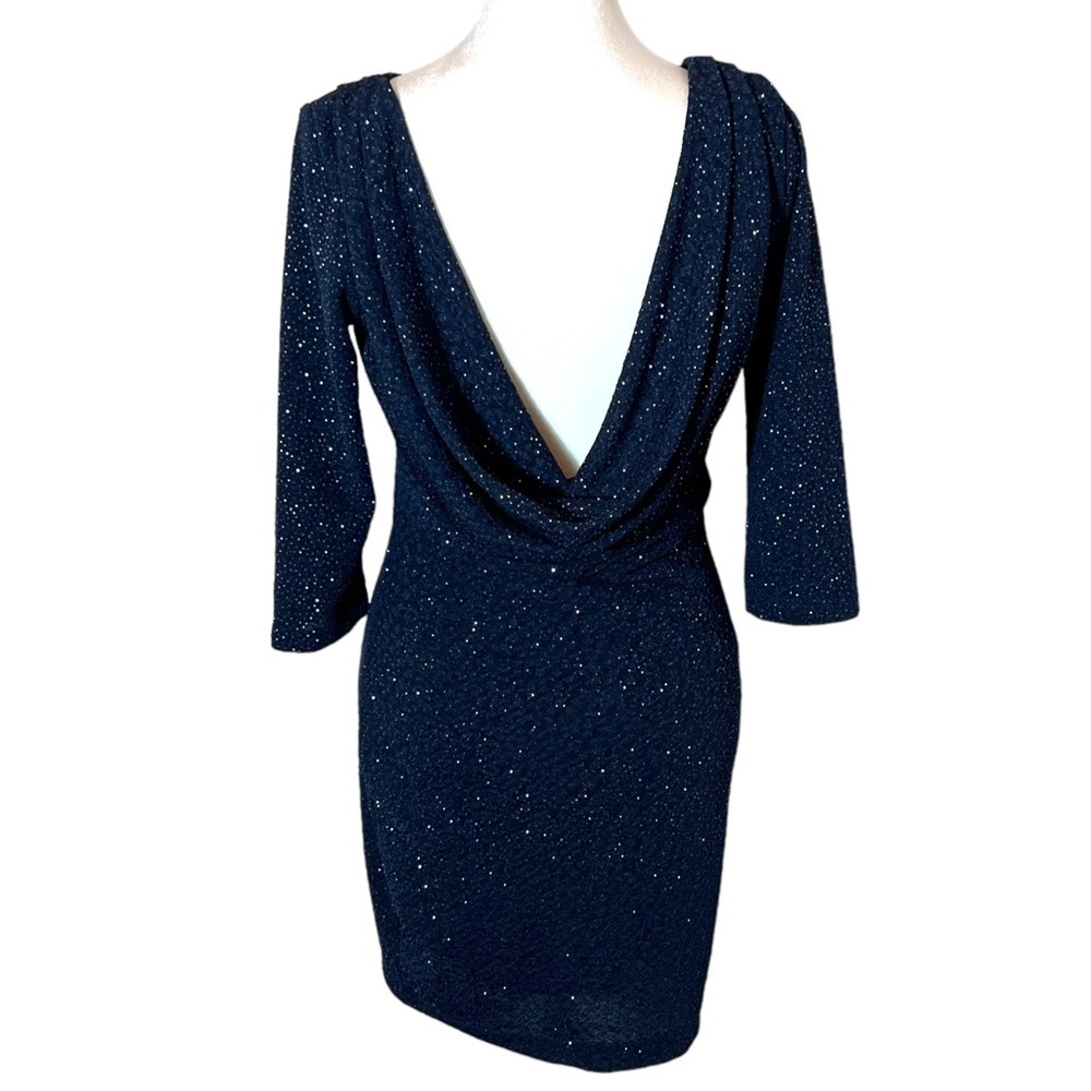 Windsor Navy Blue Glitter Mini Dress, Medium